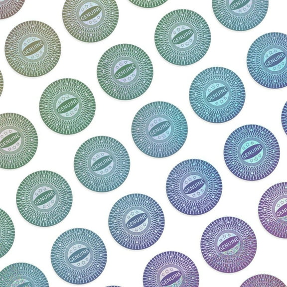10 Sheet 10 Sheet Hologram Tamper Evident Labels 0.8 inch Genuine Pattern Security Tamper Evident Seal Holographic Stickers Genuine Authentic Hologram Labels for DIY Card Craft Paper Package diy Word