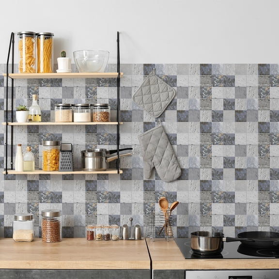 10-Sheet 6*6 inch Peel and Stick Wallpaper Tiles - Self-Adhesive, Waterproof, Easy Removal, Decorative Backsplash Stickers for Kitchen and Bathroom Walls - Removable, DIY Friendly