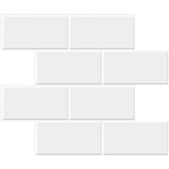 10-Sheet Backsplash Peel and Stick Subway Tile, Self Adhesive Vinyl Wall Tiles, Stick on Backsplash for Kitchen and Bathroom(Thicker Design, White with White Grout)$$Tools & Hardware Other