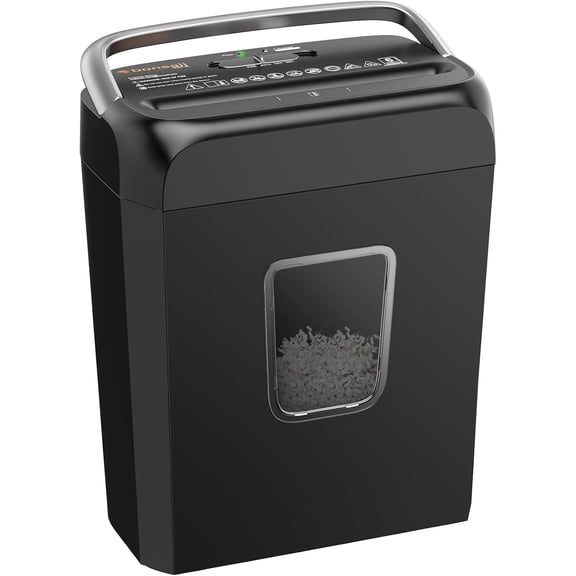 10-Sheet Cross Cut Paper Shredder, 5.5 Gal Home Office Heavy Duty Shredder for Credit Card, Staple, Clip with Transparent Window