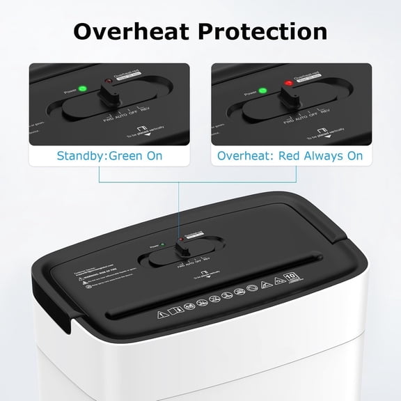 10-Sheet Cross Cut Paper Shredder for Home Office, P-4, Portable Handle, 4 Gallons Bin, Paper and Credit Card Shredder, White