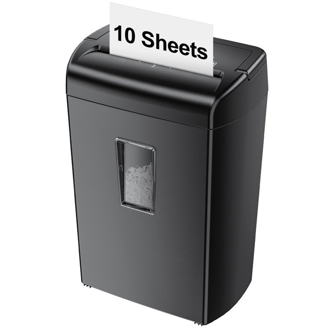 10Sheet Cross Cut Paper Shredder for Home Office Use with 5.4Gallon