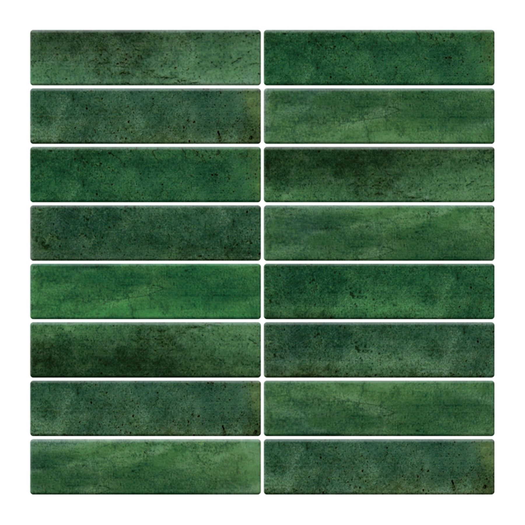 10-Sheet Green Peel and Stick Backsplash, 12"x 12" 3D Self Adhesive Subway Stick on Wall Tiles for Kitchen Bathroom