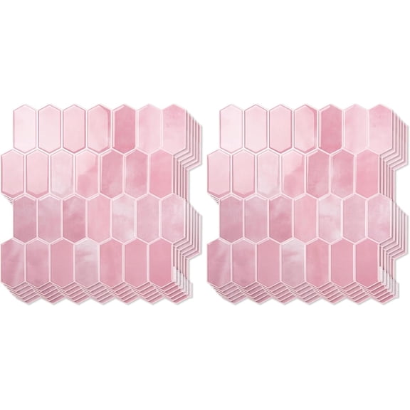 10-Sheet Heavy-Duty Peel and Stick Backsplash, Self-Adhesive Vinyl Wall Tiles for Kitchen Countertop Bathroom, (Pack of 2)