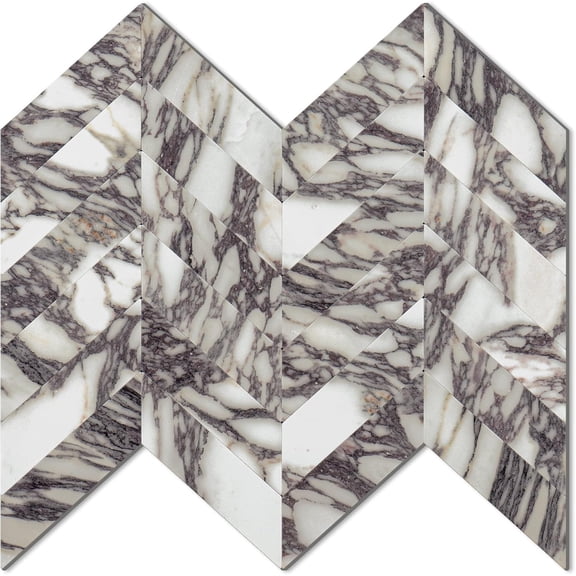 10-Sheet Herringbone Peel and Stick Backsplash for Kitchen and Bathroom - Self Adhesive Bulgari Purple Marble Tiles, Stick on Backsplash for Kitchen Wall