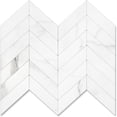 thumbnail image 1 of 10-Sheet Herringbone Tile Peel and Stick Backsplash, White Marble PVC Stick on Backsplash, Self Adhesive Wall Tile for Kitchen and Bathroom, 1 of 5