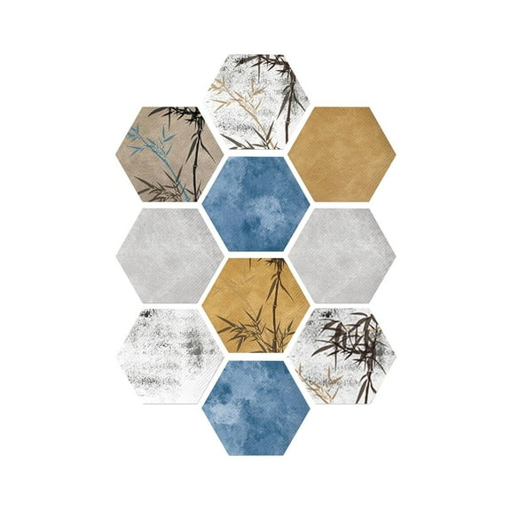 10 Sheet Hexagon Peel and Stick Backsplash Self Adhesive Marble Moroccan Wall Tiles Waterproof PVC Backsplash Tile Peel and Stick for Kitchen Bathroom Fireplace Laundry Room 4"x8"