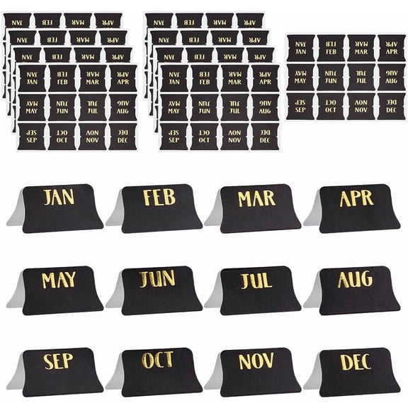 10 Sheet Paper Sticker Month and Quarter Stickers Black 108x83.5x0.2mm