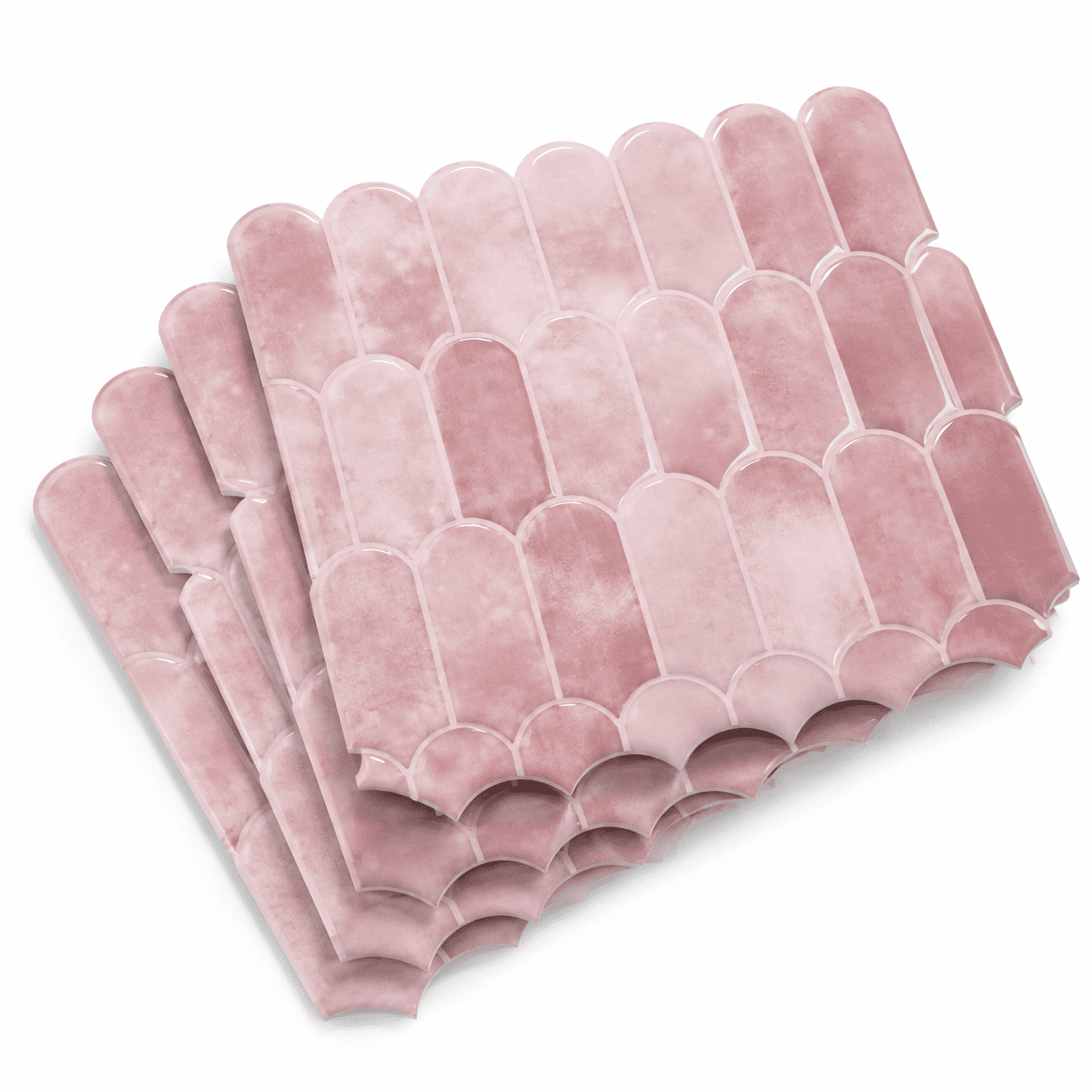 10-Sheet Peel And Stick Decorative Wall Tiles, Pink with Pink Grout, 10 ...