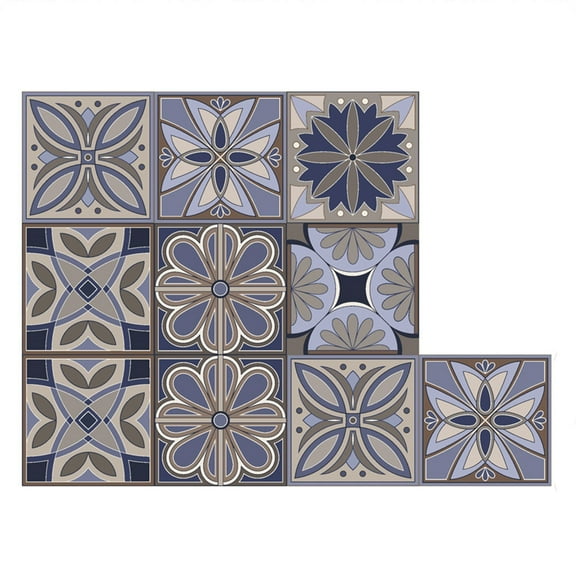 10 Sheet Peel and Stick Backsplash Mandala Self Adhesive Kitchen Backsplash Tile Waterproof Moroccan Peel and Stick Wall Tiles Peel and Stick for Kitchen Bathroom Fireplace Laundry Room 4"x4"