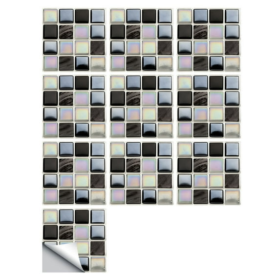 10 Sheet Peel and Stick Backsplash Mosaic Marble Stick on Tiles Backsplash for Kitchen Self Adhesive Peel and Stick Backsplash Tiles for Bathroom Laundry Room Cabinet Shower 4"x4"