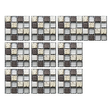 10 Sheet Peel and Stick Backsplash Self Adhesive Stone Back Splash Marble Stick on Tile Backsplash for Kitchen Wall Backsplash Tile for Bathroom Shower Furniture Camper 4"x4"