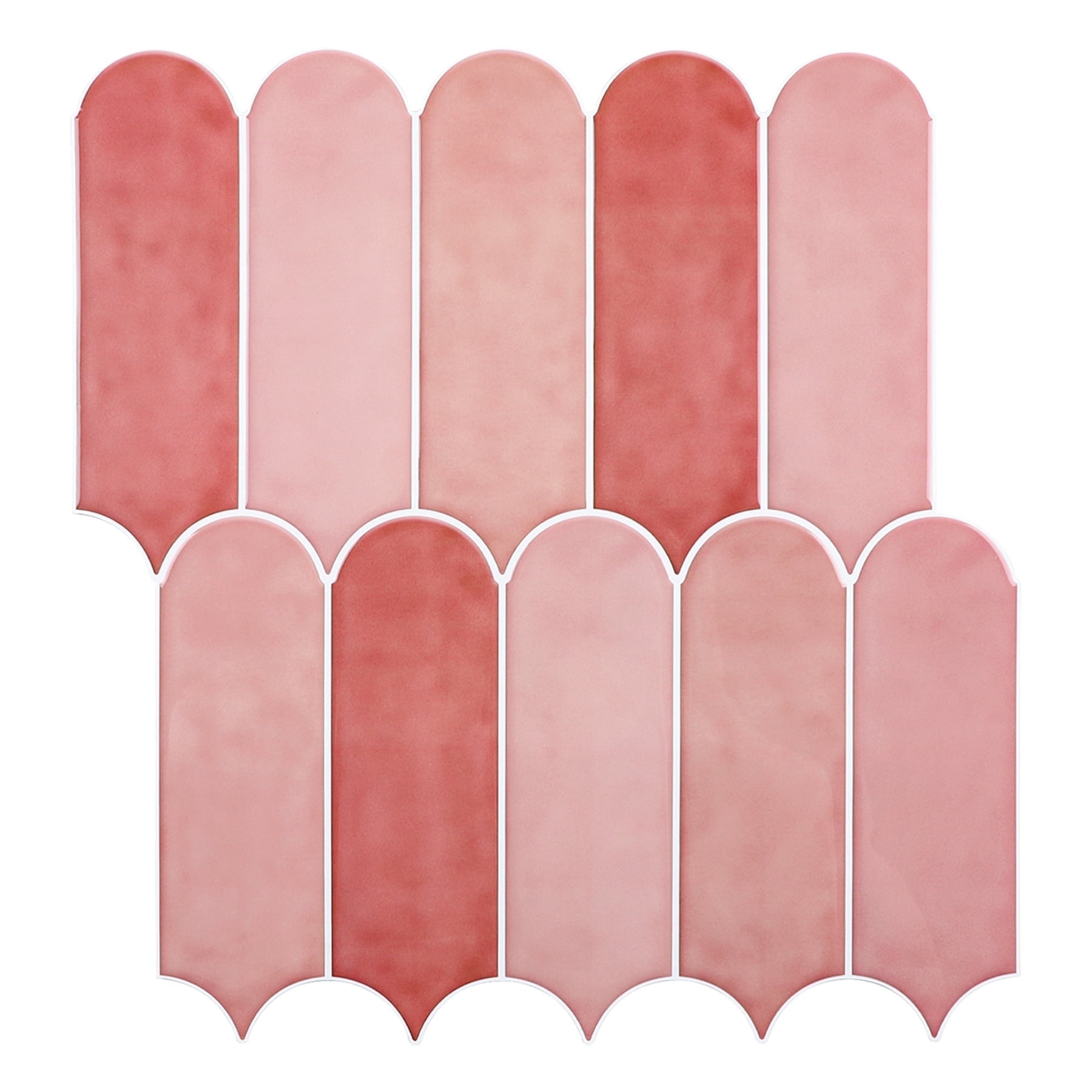 HOMEART 10-Sheet Peel and Stick Backsplash Tile, Pink Backsplash Self Adhesive Wall Tiles Stick on Backsplash for Kitchen Bathroom