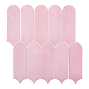 10-Sheet Peel and Stick Backsplash Tile, Self Adhesive Feather Backsplash Wall Tiles for Kitchen Bathroom (Thicker Design, Light Pink)