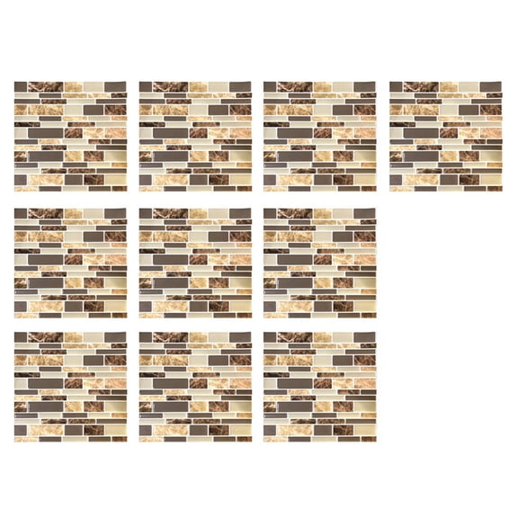 10-Sheet Peel and Stick Wall Tiles, Heavy-Duty Peel and Stick Backsplash, Waterproof Wall Tiles Stick On Kitchen Backsplash Living Space(C)