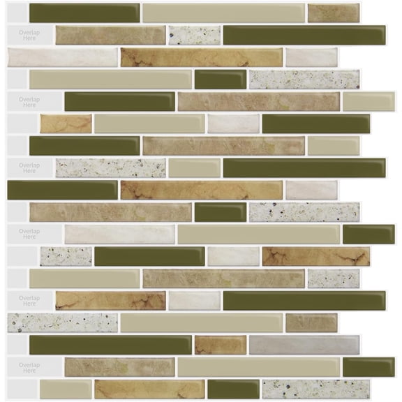 10-Sheet Self-Adhesive Peel and Stick Backsplash for Kitchen, Vinyl Decorative Tiles (Chrysophoron)