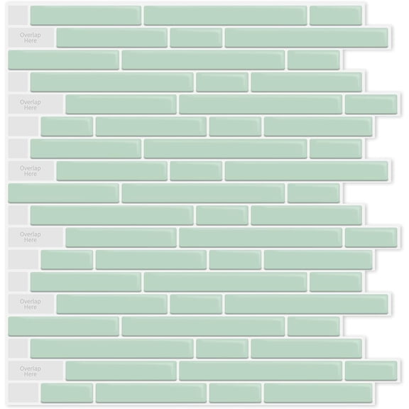 10-Sheet Self-Adhesive Peel and Stick Backsplash for Kitchen, Vinyl Decorative Tiles (Teal)