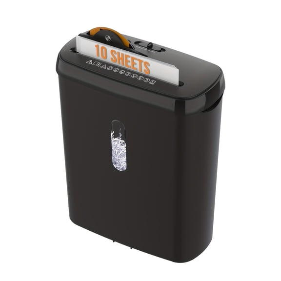 10-Sheet Strip Cut Paper Shredder with 3.17-Gallon Basket, P-2 Security Level, CD and Credit Card Shredder, Durable and Fast, Jam Proof System, Automatic Operation, 110V-120V Power