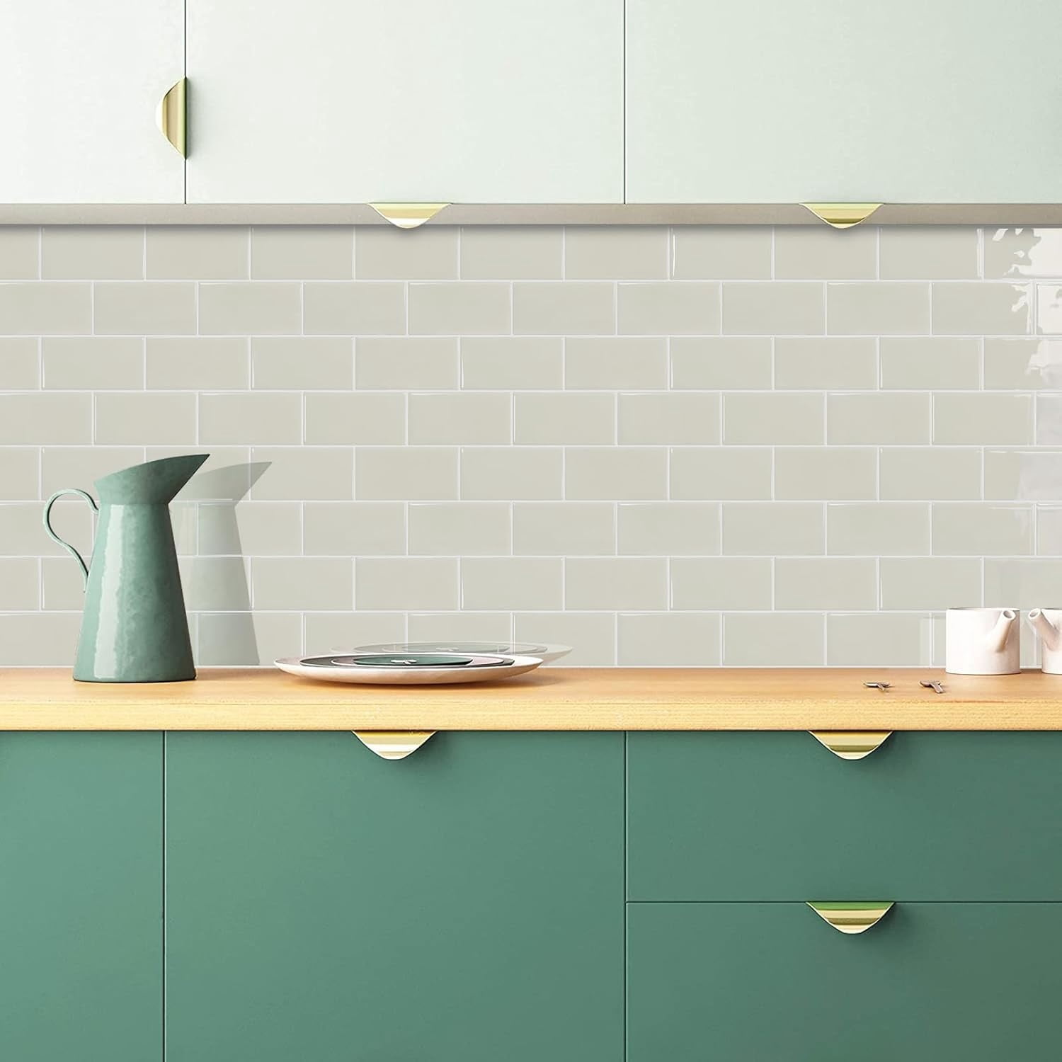 10-Sheet Subway Tile Peel and Stick Backsplash, Self Adhesive Vinyl Wall Tiles, Stick on Backsplash for Kitchen and Bathroom(Thicker Design)