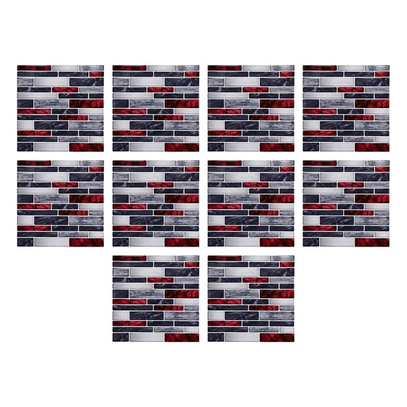 10 Sheet Thick Peel and Stick Kitchen Backsplash Tiles,3D Adhesive Wall Peel and Stick Tiles Stick,Waterproof Wall Tile Stick on Backsplash for Kitchen,Bathroom and Fireplace,Peel and Stick