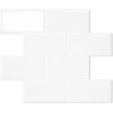 SUNWINGS Peel And Stick Subway Tile - 100 Sheets White Stone Composite Backsplash