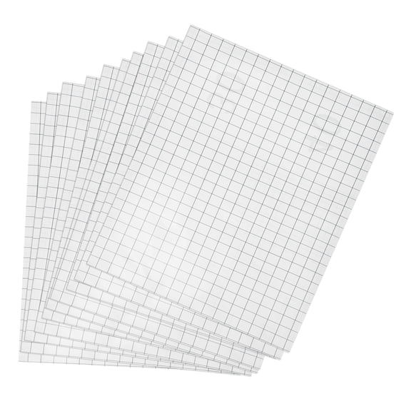 10 Sheet Transfer Tape for Vinyl, 8.3" x 10 FT Clear Application Paper with Gray Alignment Grid Medium Tack Vinyl Transfer Tape Roll for Signs Stickers Decals Crafts