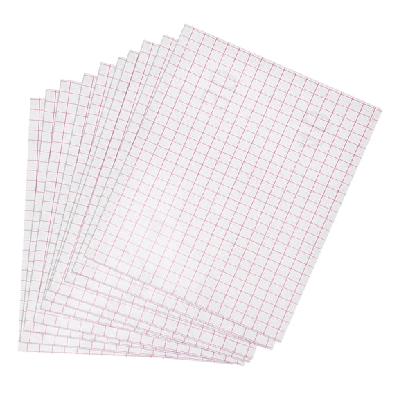 10 Sheet Transfer Tape for Vinyl, 8.3" x 10 FT Clear Application Paper with Red Alignment Grid Medium Tack Vinyl Transfer Tape Roll for Signs Stickers Decals Crafts