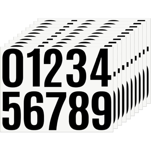 10 Sheets 1 Pcs Vinyl House Num for Mailbox, 4 inch Self-Adhesive Number Stickers,Waterproof Mailbox Sticker Mailbox,Window,Door,Business,Cars,Boats,trash can,Address (Black) Black