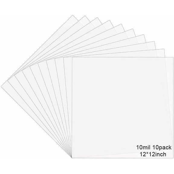 10 Sheets 10 mil Mylar Sheet, 12 x 12 inch Milky Translucent Plastic Blank Stencils, Reusable Stencil Template Material, Make Your Own Stencil