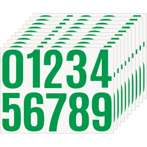 10 Sheets 100 Pcs Vinyl House Numbers for Mailbox, 4 inch Self-Adhesive Number Stickers,Waterproof Mailbox Numbers Sticker for Mailbox,Window,Door,Business,Cars,Boats,trash can,Address Number (Green)