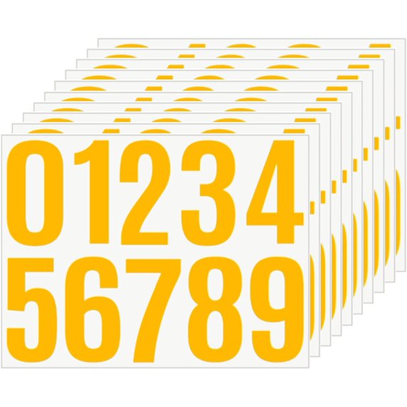 10 Sheets 100 Pcs Vinyl House Numbers for Mailbox, 4 inch Self-Adhesive Number Stickers,Waterproof Mailbox Numbers Sticker for Mailbox,Window,Door,Business,Cars,Boats,trash can,Address Number (Yellow)