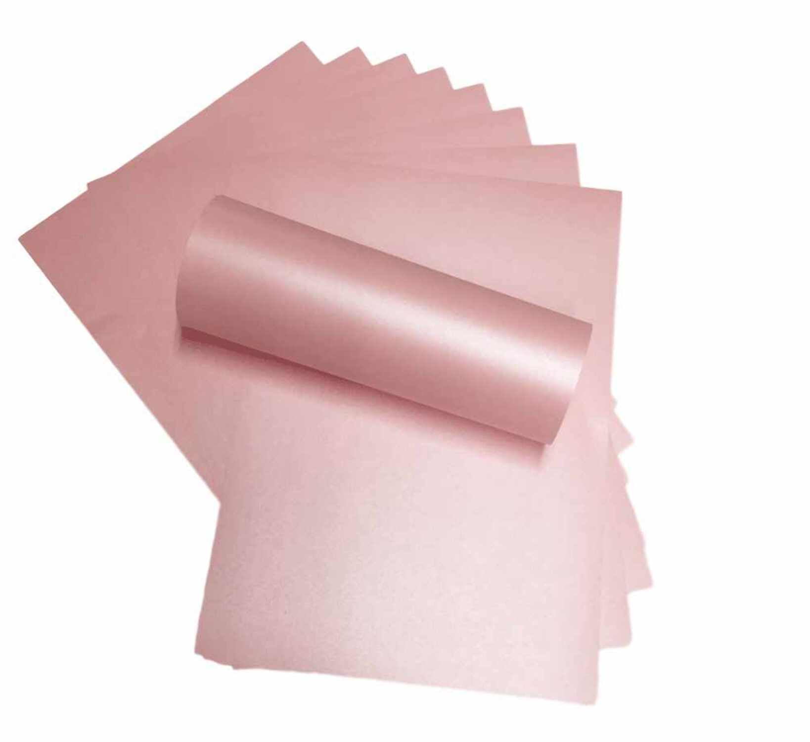 10 Sheets 12" x 12" Petals Pink Pearlescent Shimmer Paper Double Sided 120gsm / 80lb Inkjet and Laser Printers