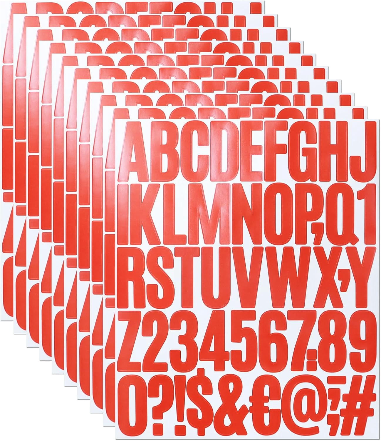 10 Sheets 2 Inch Letter Stickers,500 Pieces Adhesive Alphabet Number ...