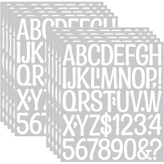 10 Sheets 470 pcs Vinyl Letters Stickers Numbers Decals,Self-Adhesive Alphabet Number Stickers Kit for Mailbox, Signs, Cars, Trucks, Home, Window, Door,Notebook (White, 2 inch)