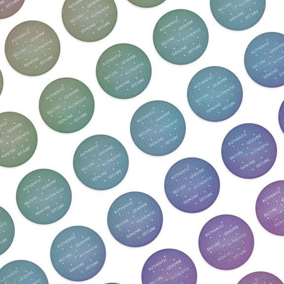 10 Sheets/490Pcs Hologram Tamper Proof Stickers with Secure Authentic Genuine Word 0.8 Inch Self Adhesive Wavy Line Tamper Evident Labels Hologra ic Seal Sticker for DIY Card Craft Paper