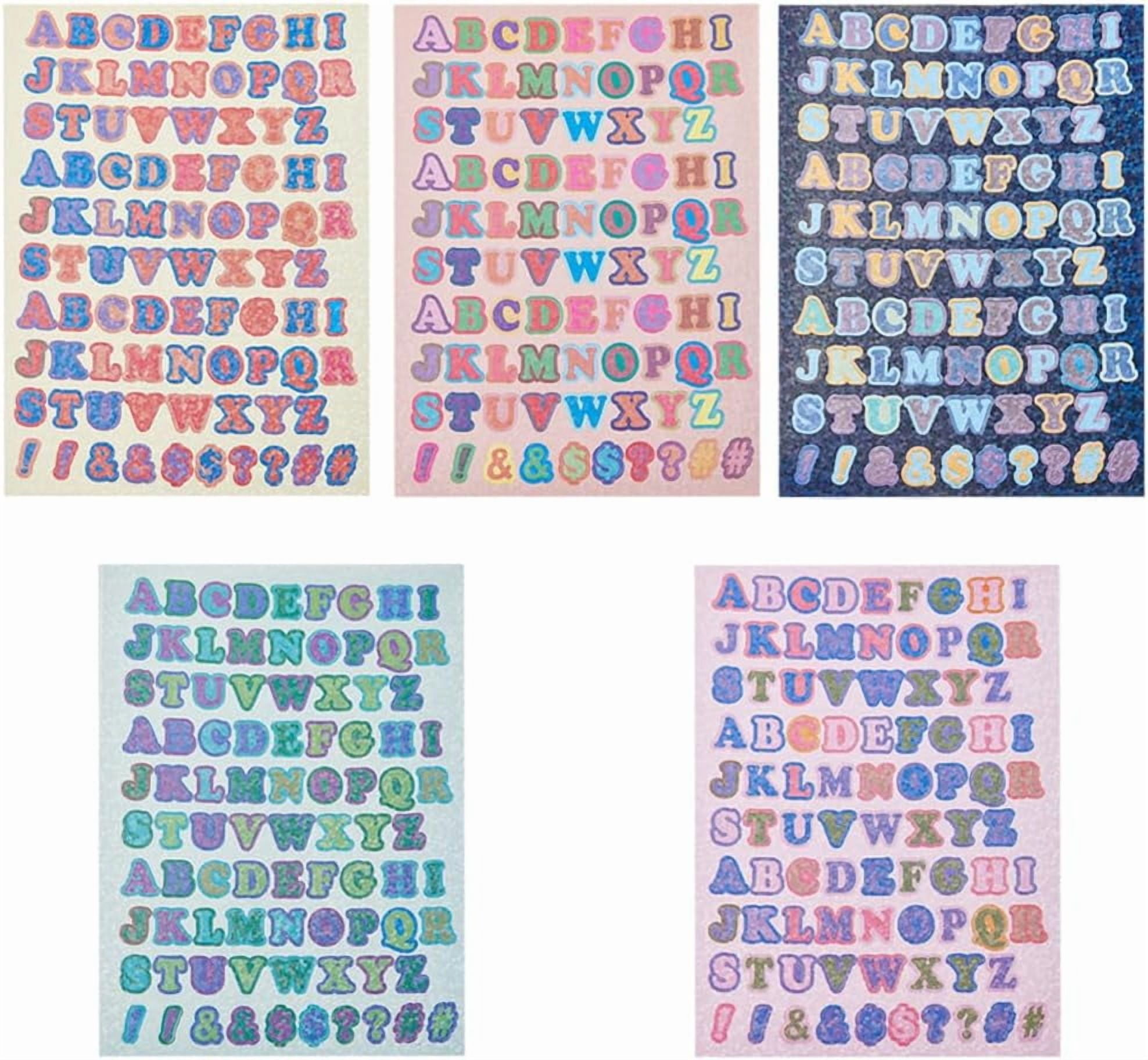 10 Sheets 5 Colors Letter Stickers Self Adhesive Plastic Alphabet A~Z ...