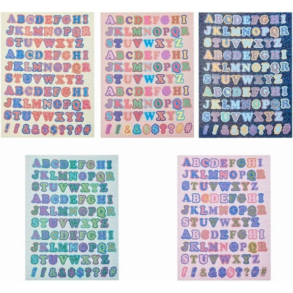 10 Sheets 5 colors Letter Stickers Self Adhesive Plastic Alphabet A~Z Symbols Sticker Capital Letters Mailbox Labels DIY Crafts Art Making for Scrapbooking Cards Notebook Kitchen Decor