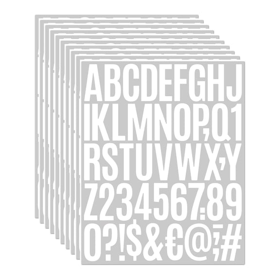 10 Sheets 500 Pcs Vinyl Letter Stickers, 2 inch Self-Adhesive Alphabet Numbers Stickers Waterproof Mailbox Numbers Sticker Letters for Mailbox,Window, Door,Cars,Boats,Address Number(2 inch,White)