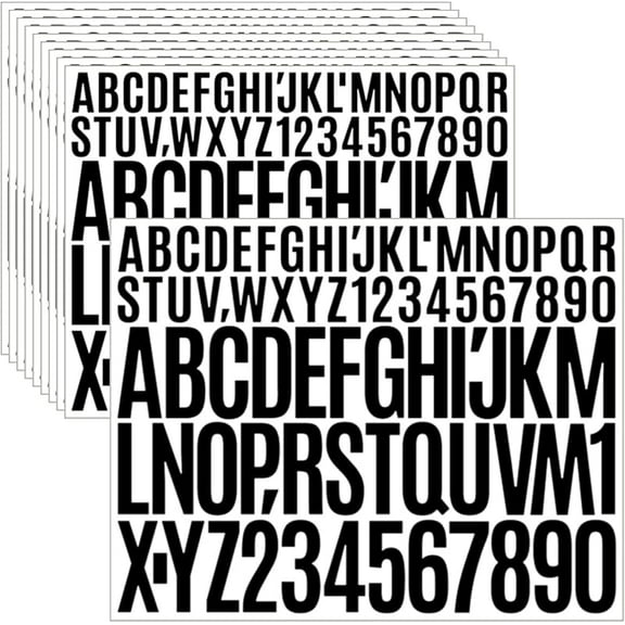 10 Sheets 780 Pcs Vinyl Letter Number Stickers Waterproof Mailbox Number Stickers Self-Adhesive Alphabet Number Stickers for Mailbox,Door,Window,Cars,Boats,Address Number (Red, 1in&2in)
