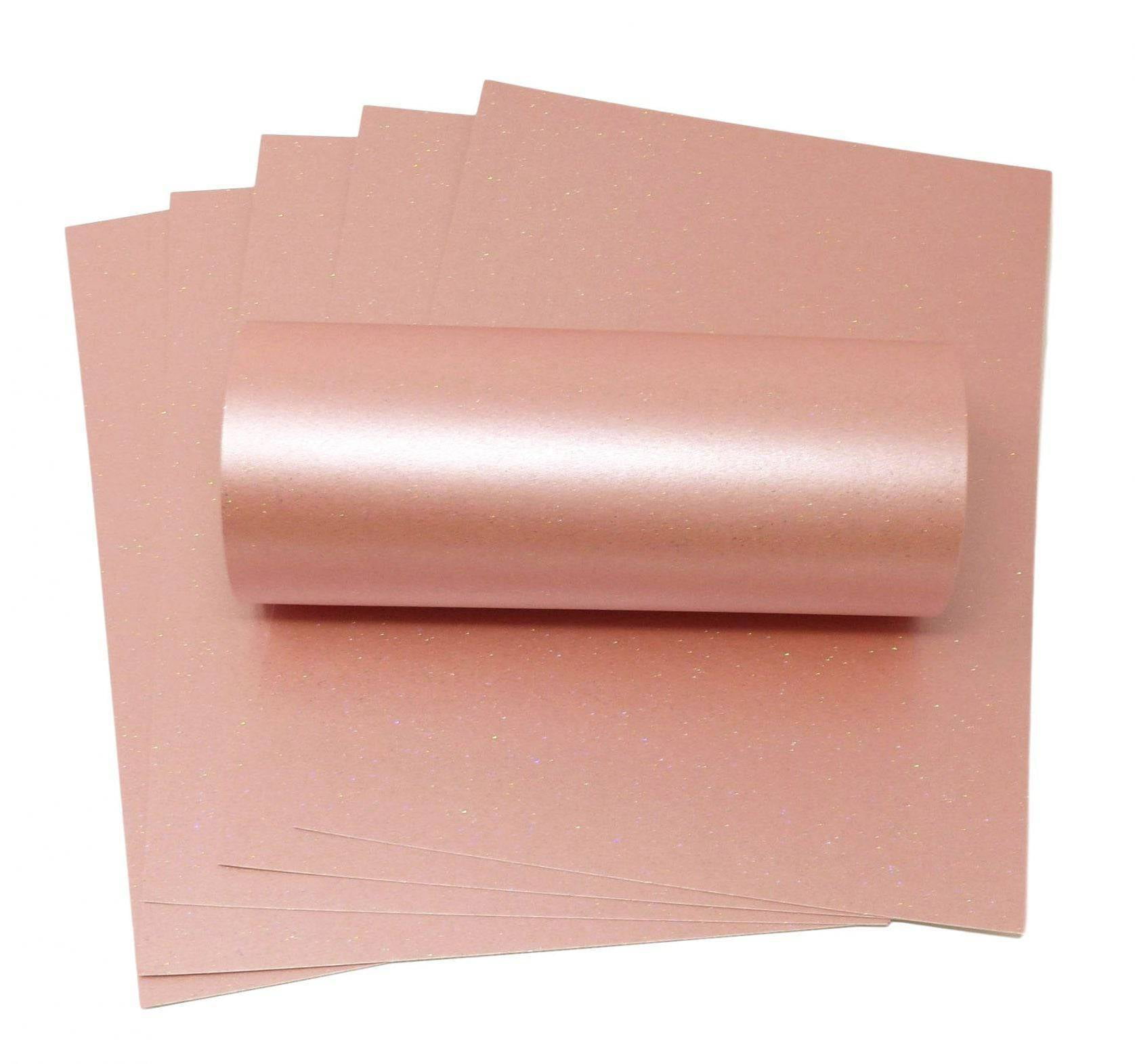 10 Sheets A4 Rosa Pink Iridescent Sparkle Card Quality 300gsm / 110lb ...