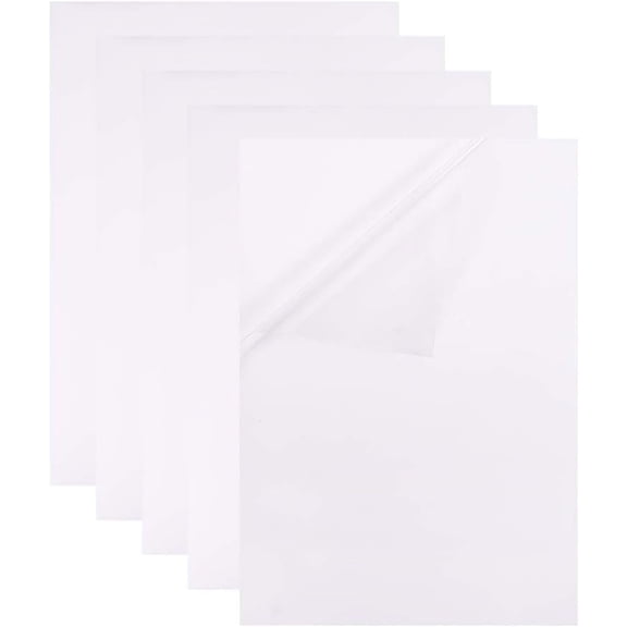 10 Sheets A4 Size Adhesive Glossy Stencil Sheets 8.3" x 11.8" PVC Transparent Plastic Inkjet Printer Labels Waterproof for Label and Stencil Making DIY