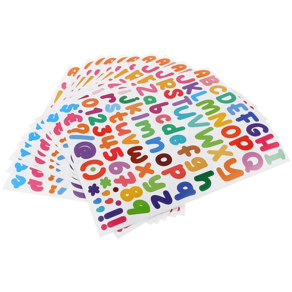 10 Sheets Alphabet Stickers Number Labels Scrapbook Self Adhesive Letters Child