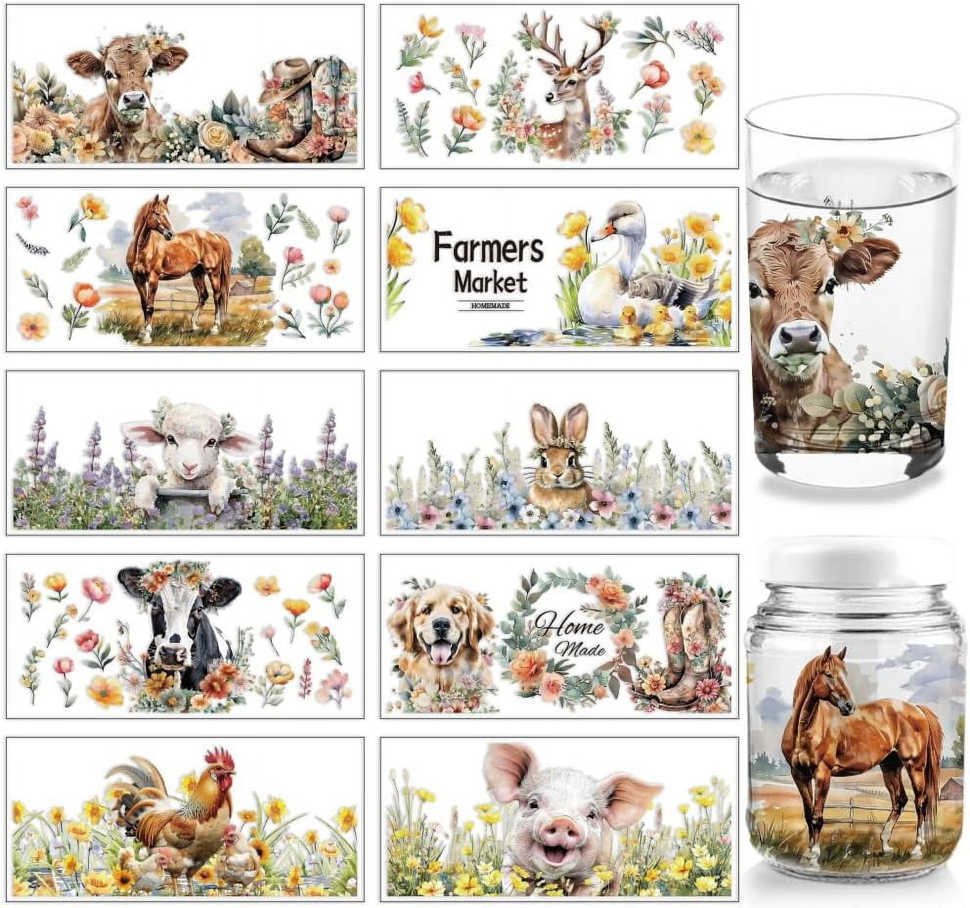 10 Sheets UV DTF Animal Transfer Stickers - 9.45x4.33 Inch Cup Wraps For Tumblers, Crafts, Furniture 1 thumbnail image