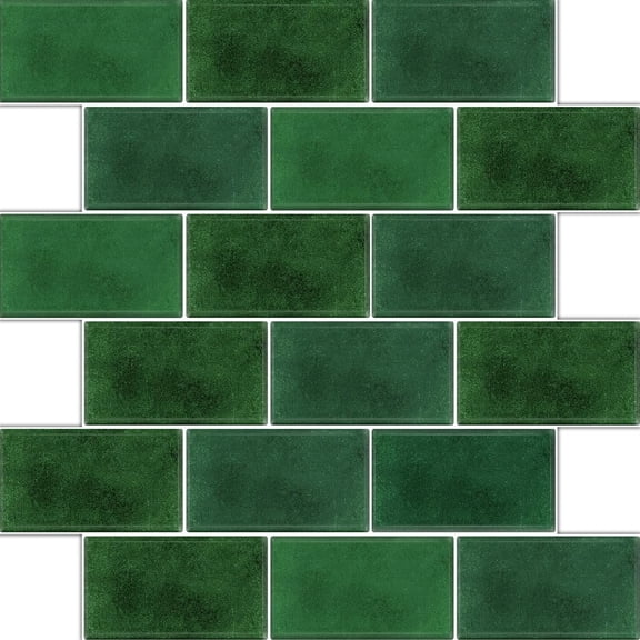 10 Sheets Backsplash Tile Peel and Stick for Kitchen 12"X12"Adhesive Splash Wall Sticker Renter Friendly for Bathroom Dark Green