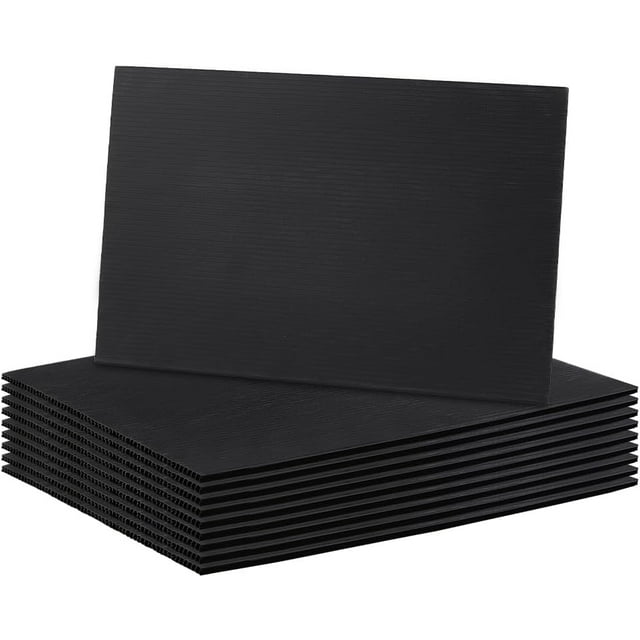 10 Sheets Black Corrugated Plastic Sheets 7.8x11.8inch Blank Yard Signs