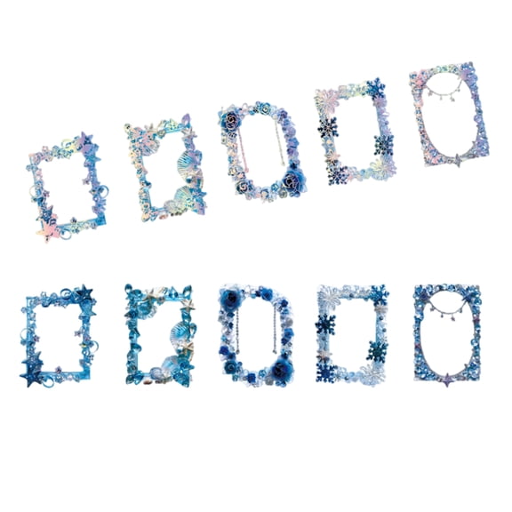 10 Sheets Border Sticker Crystal Museums Series Sticker Decorative Sticker Aesthetic Sticker for Scrapbooking