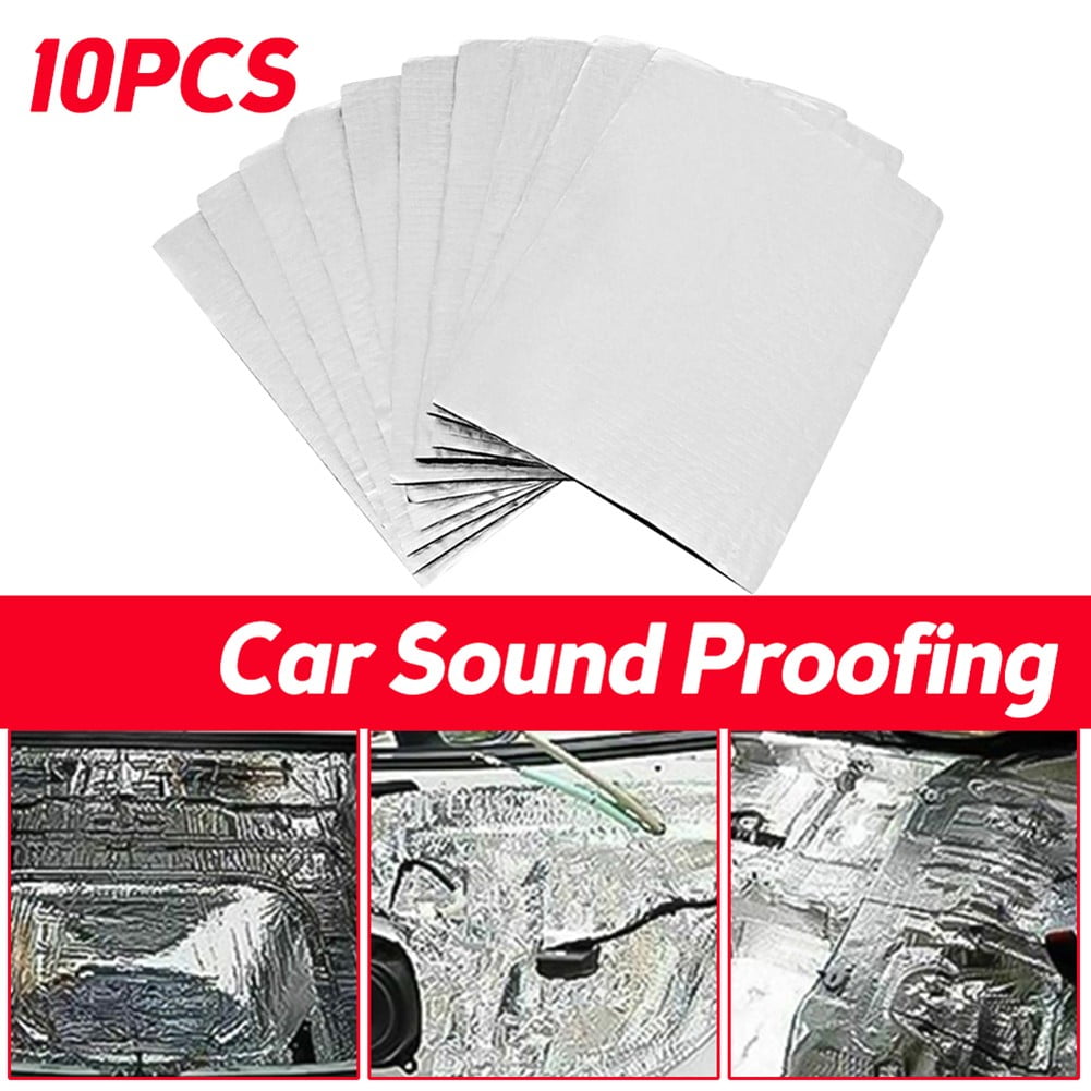 10 Sheets Car Sound Proofing Heat Insulation Mat Hood Engine Noise Insulation
