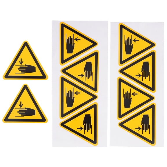 10 Sheets Cautious Hands Decals Security Warning Sign Sticker