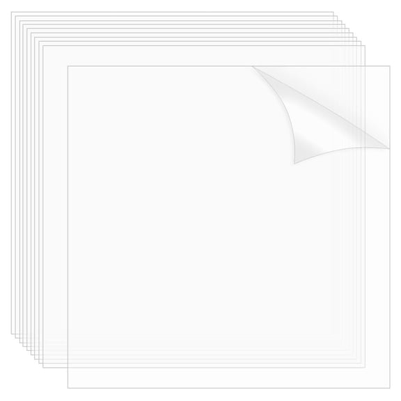 10 Sheets Clear PET Sheet 9.84 x 9.84 Inch Transparent 0.2mm Thin Plastic Sheets Thin Acrylic Panel for DIY Making