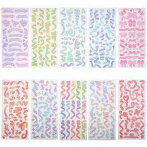 Assorted Colorful Self-Adhesive PVC Stickers for Scrapbooking, Decoration, Crafts, and Projects